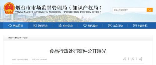 山東省煙臺市市場監(jiān)管局曝光5起食品行政處罰案件信息
